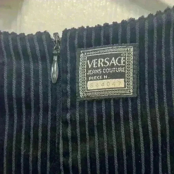Versace Jeans Couture Corduroy Vintage Black Dress - Picture 5 of 9